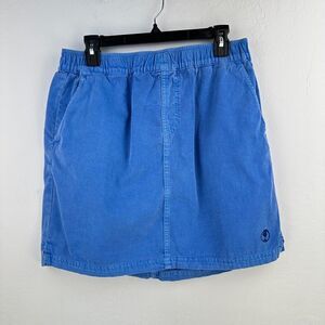Vintage Crazy Shirts Mini Skirt Womens‎ Large Blue Cotton Elastic Waist